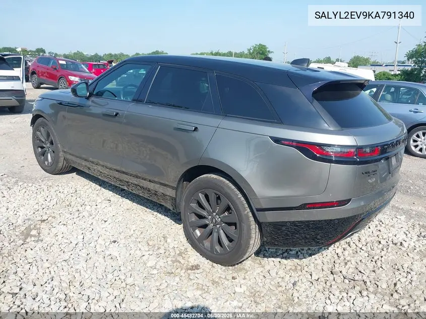 2019 Land Rover Range Rover Velar P340 R-Dynamic Se/P380 R-Dynamic Se VIN: SALYL2EV9KA791340 Lot: 45482704