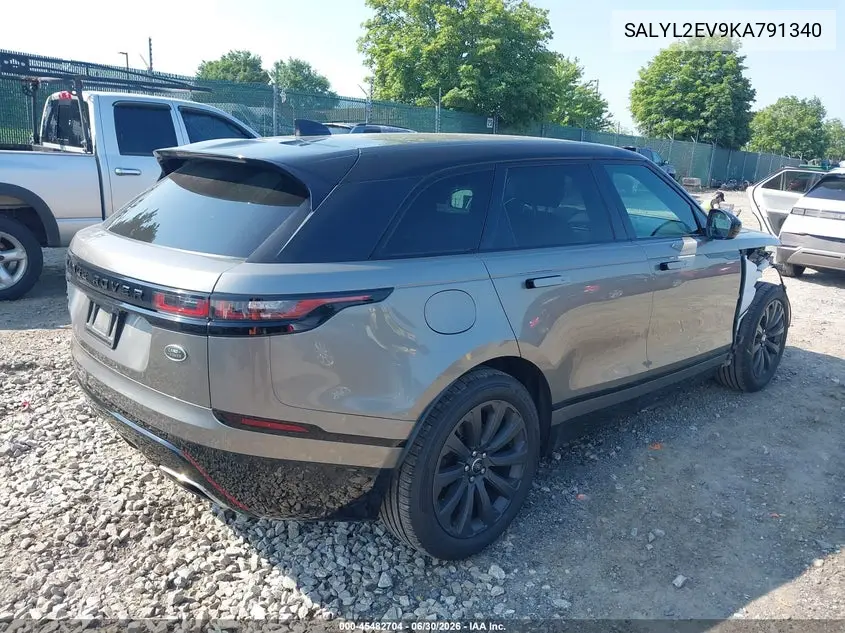 2019 Land Rover Range Rover Velar P340 R-Dynamic Se/P380 R-Dynamic Se VIN: SALYL2EV9KA791340 Lot: 45482704