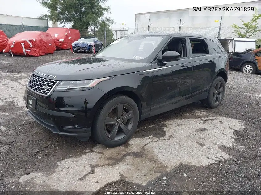 2019 Land Rover Range Rover Velar P250 S VIN: SALYB2EX2KA791829 Lot: 45558688