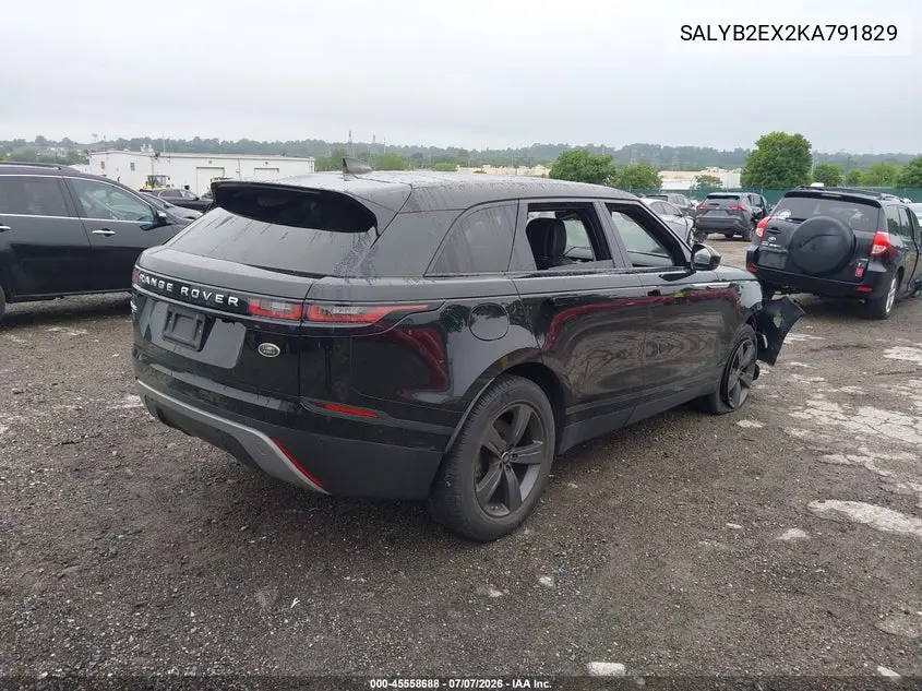 2019 Land Rover Range Rover Velar P250 S VIN: SALYB2EX2KA791829 Lot: 45558688
