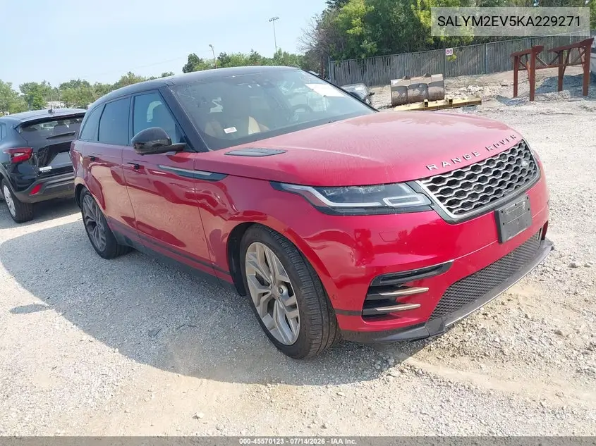 2019 Land Rover Range Rover Velar P380 R-Dynamic Hse VIN: SALYM2EV5KA229271 Lot: 45570123
