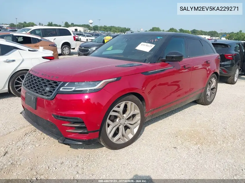 2019 Land Rover Range Rover Velar P380 R-Dynamic Hse VIN: SALYM2EV5KA229271 Lot: 45570123