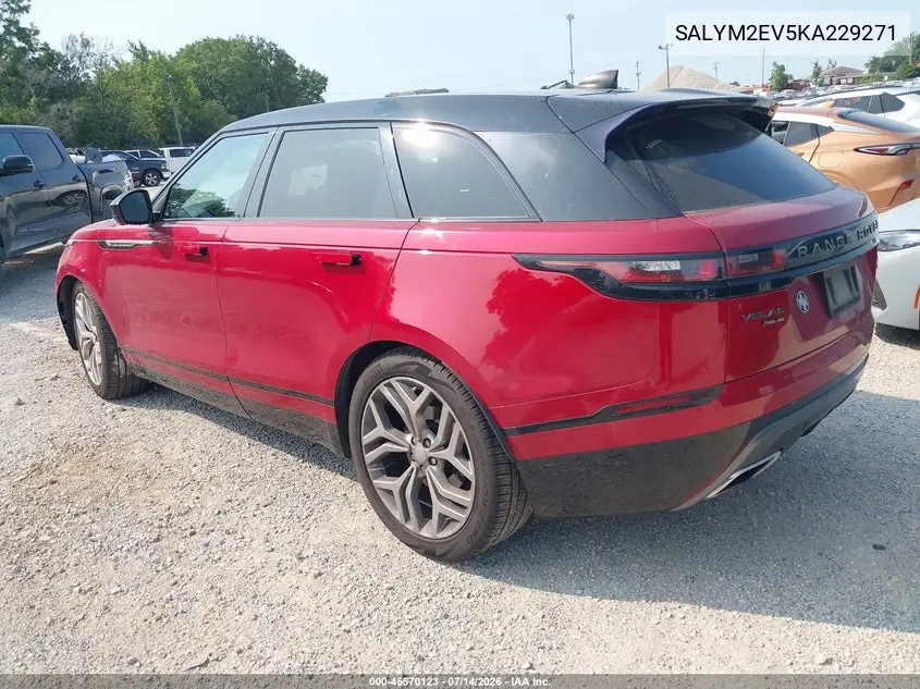 2019 Land Rover Range Rover Velar P380 R-Dynamic Hse VIN: SALYM2EV5KA229271 Lot: 45570123