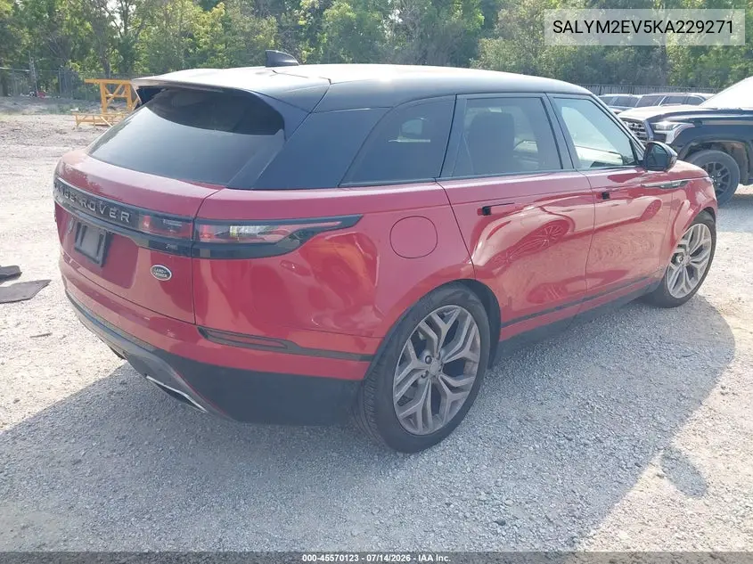 2019 Land Rover Range Rover Velar P380 R-Dynamic Hse VIN: SALYM2EV5KA229271 Lot: 45570123