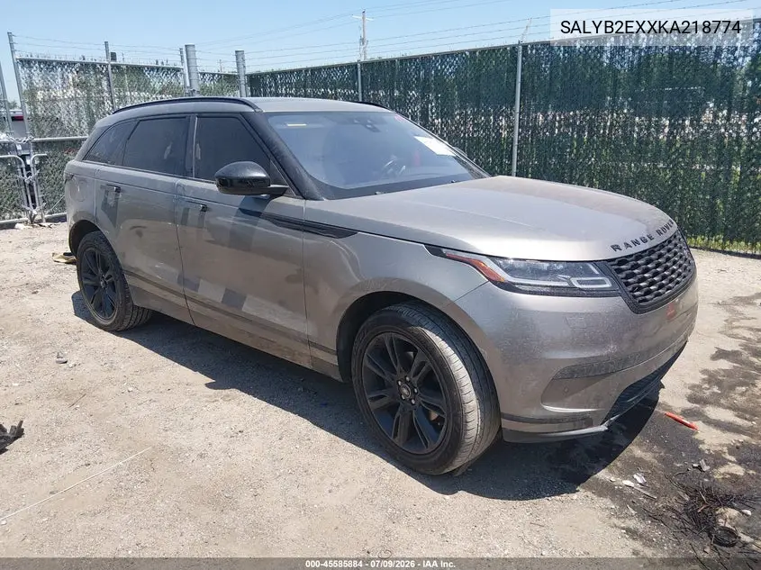 2019 Land Rover Range Rover Velar P250 S VIN: SALYB2EXXKA218774 Lot: 45585884