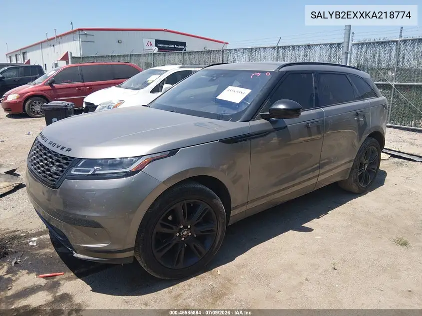 2019 Land Rover Range Rover Velar P250 S VIN: SALYB2EXXKA218774 Lot: 45585884