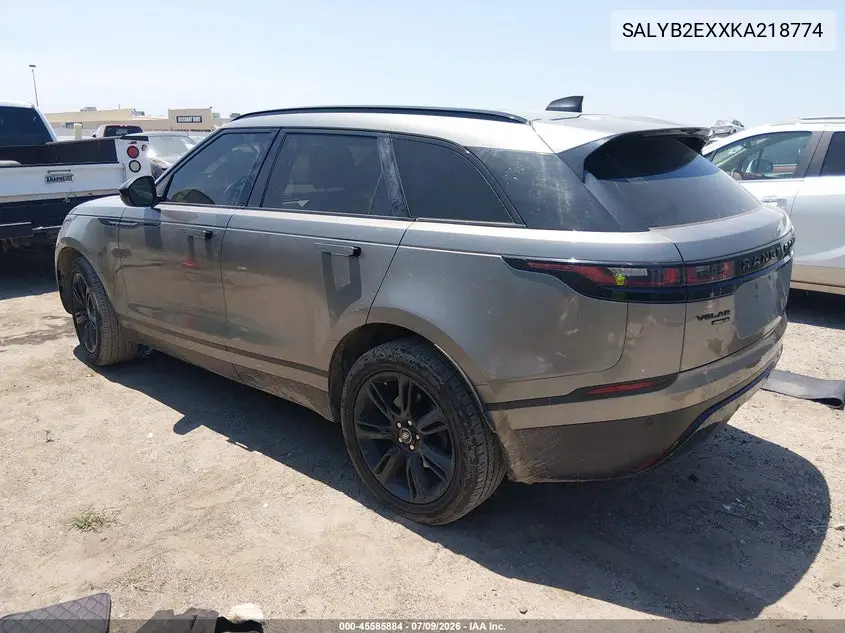 2019 Land Rover Range Rover Velar P250 S VIN: SALYB2EXXKA218774 Lot: 45585884