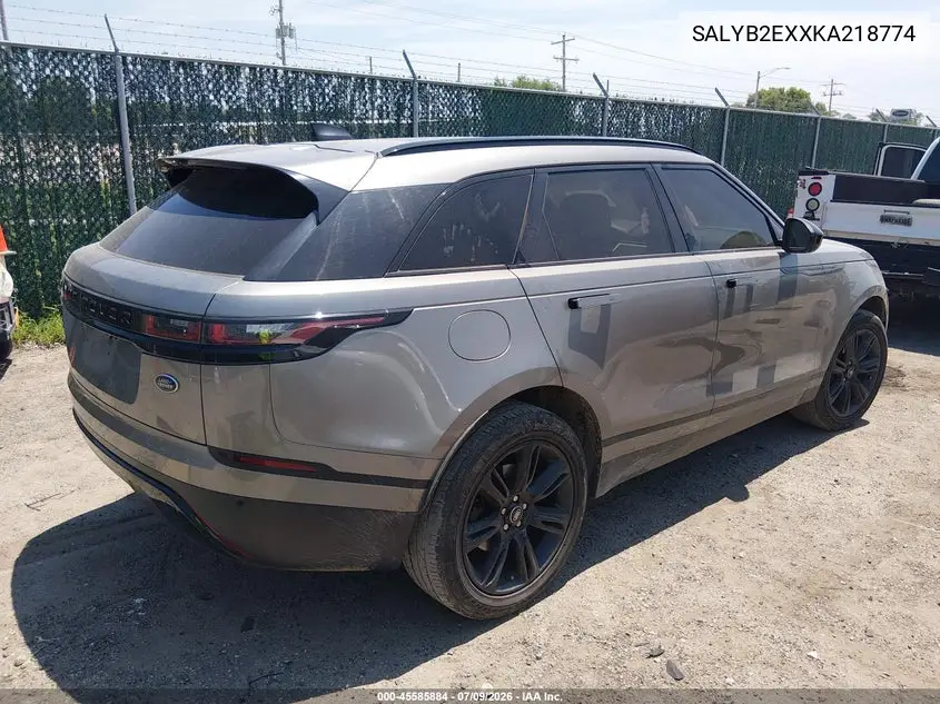 2019 Land Rover Range Rover Velar P250 S VIN: SALYB2EXXKA218774 Lot: 45585884