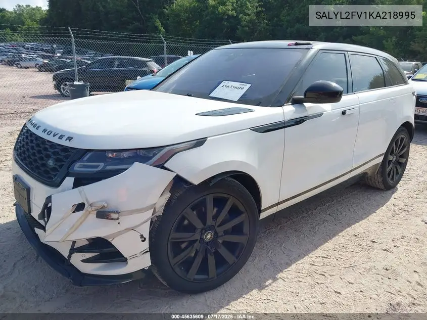 2019 Land Rover Range Rover Velar P340 R-Dynamic Se/P380 R-Dynamic Se VIN: SALYL2FV1KA218995 Lot: 45635609