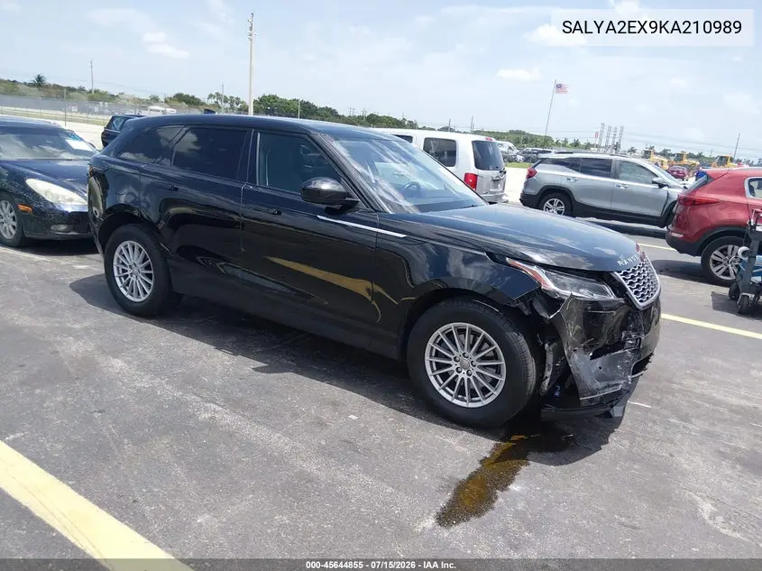 2019 Land Rover Range Rover Velar P250 VIN: SALYA2EX9KA210989 Lot: 45644855