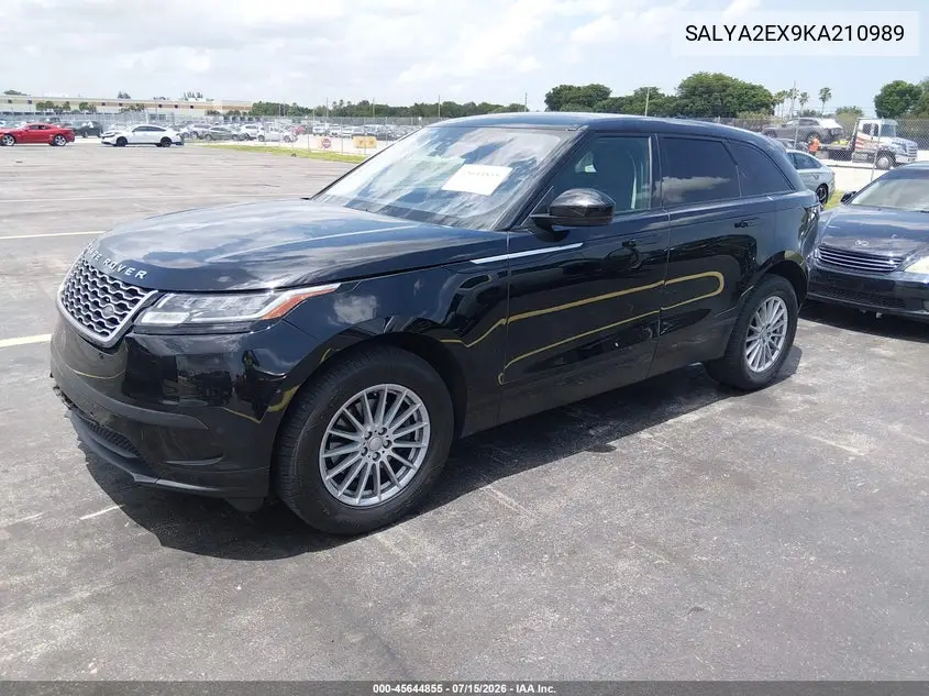 2019 Land Rover Range Rover Velar P250 VIN: SALYA2EX9KA210989 Lot: 45644855