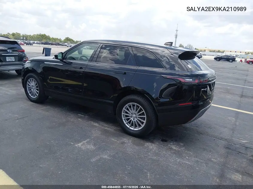 2019 Land Rover Range Rover Velar P250 VIN: SALYA2EX9KA210989 Lot: 45644855