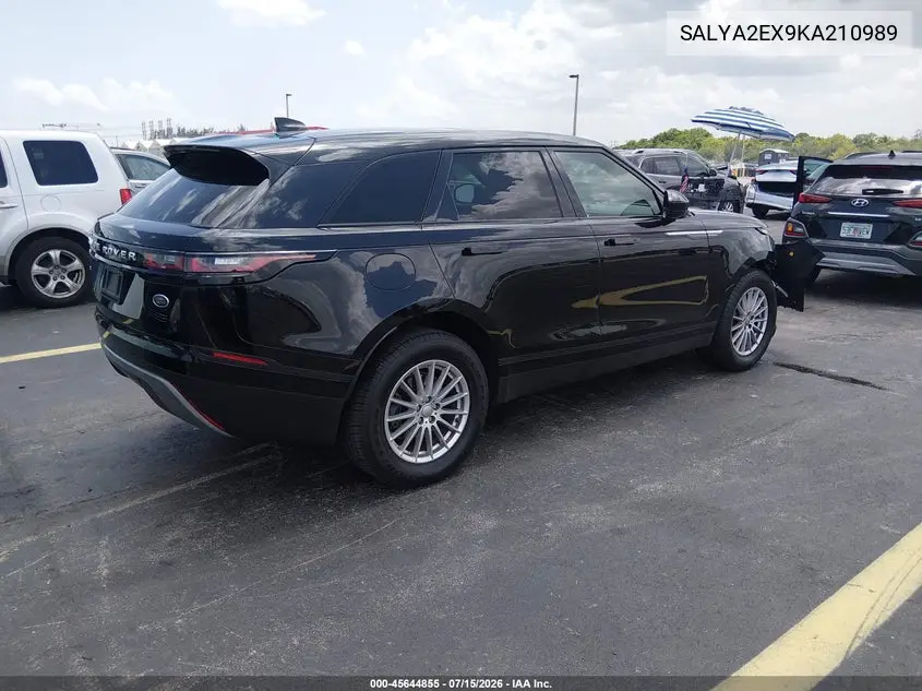 2019 Land Rover Range Rover Velar P250 VIN: SALYA2EX9KA210989 Lot: 45644855
