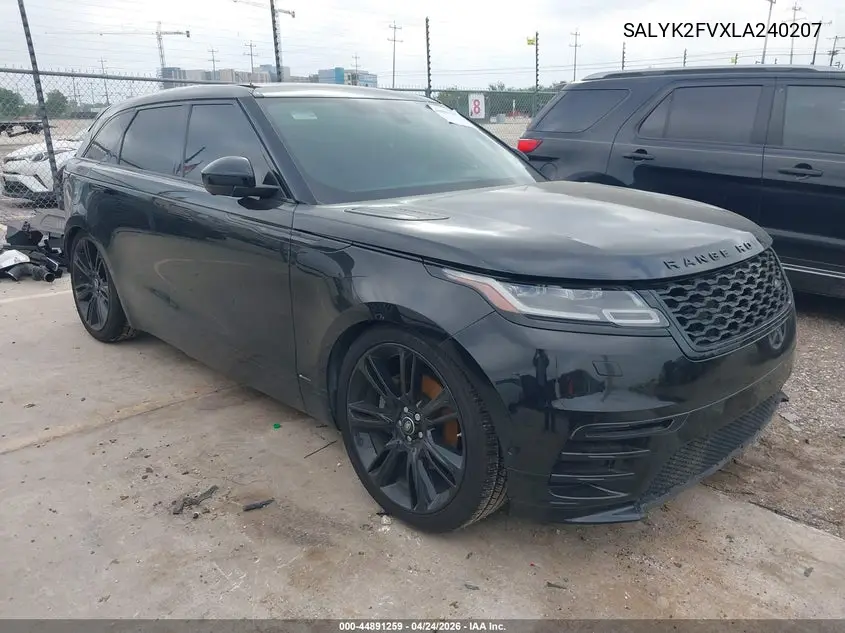 2020 Land Rover Range Rover Velar P340 R-Dynamic S VIN: SALYK2FVXLA240207 Lot: 44891259
