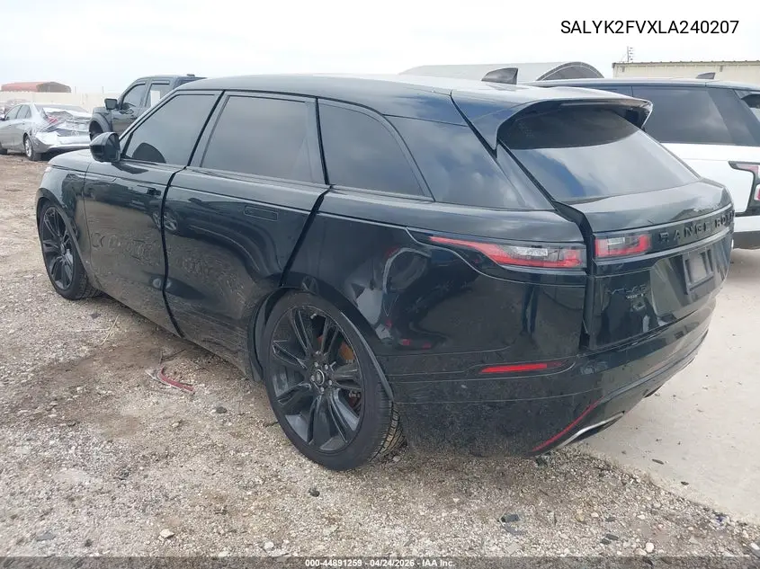 2020 Land Rover Range Rover Velar P340 R-Dynamic S VIN: SALYK2FVXLA240207 Lot: 44891259