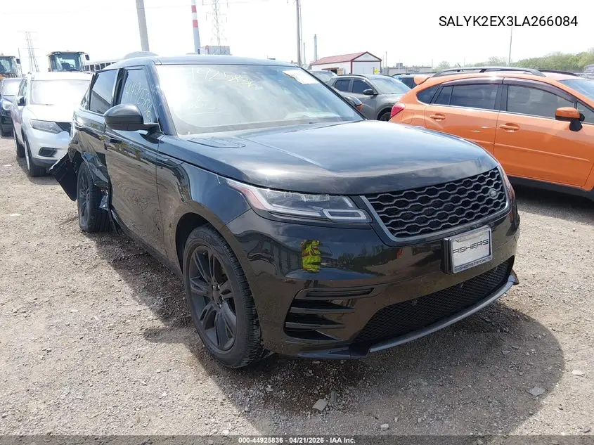 2020 Land Rover Range Rover Velar P250 R-Dynamic S VIN: SALYK2EX3LA266084 Lot: 44925836