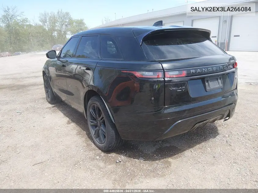 2020 Land Rover Range Rover Velar P250 R-Dynamic S VIN: SALYK2EX3LA266084 Lot: 44925836