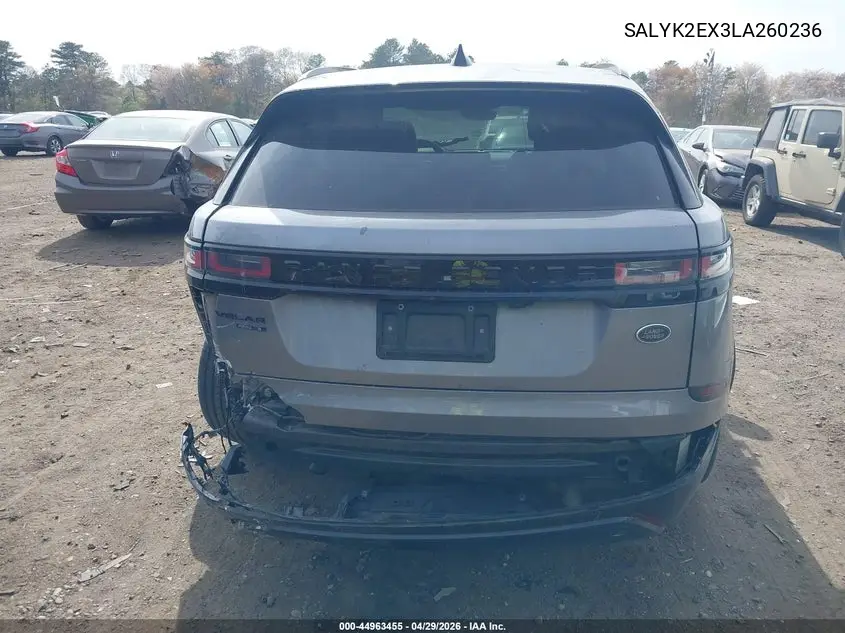 2020 Land Rover Range Rover Velar P250 R-Dynamic S VIN: SALYK2EX3LA260236 Lot: 44963455