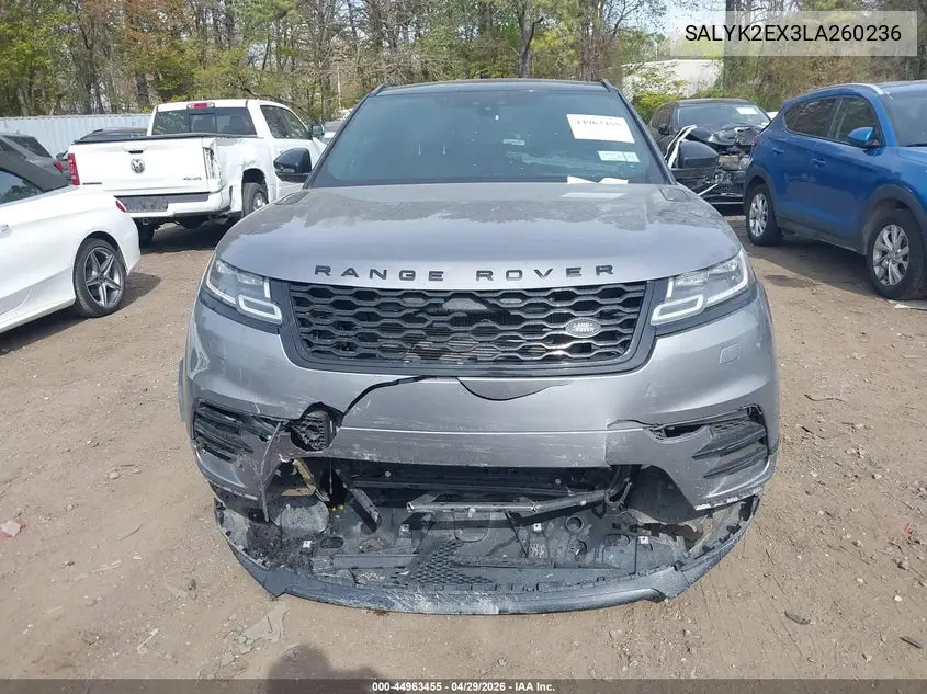 2020 Land Rover Range Rover Velar P250 R-Dynamic S VIN: SALYK2EX3LA260236 Lot: 44963455
