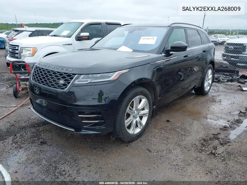 2020 Land Rover Range Rover Velar P250 R-Dynamic S VIN: SALYK2EXXLA268009 Lot: 44988576