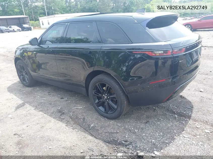 2020 Land Rover Range Rover Velar P250 S VIN: SALYB2EX5LA292749 Lot: 44994539