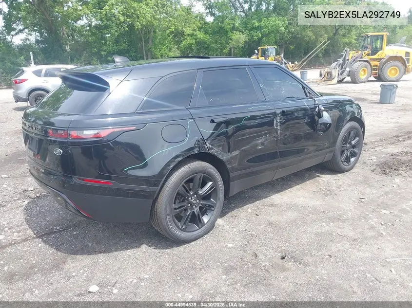 2020 Land Rover Range Rover Velar P250 S VIN: SALYB2EX5LA292749 Lot: 44994539