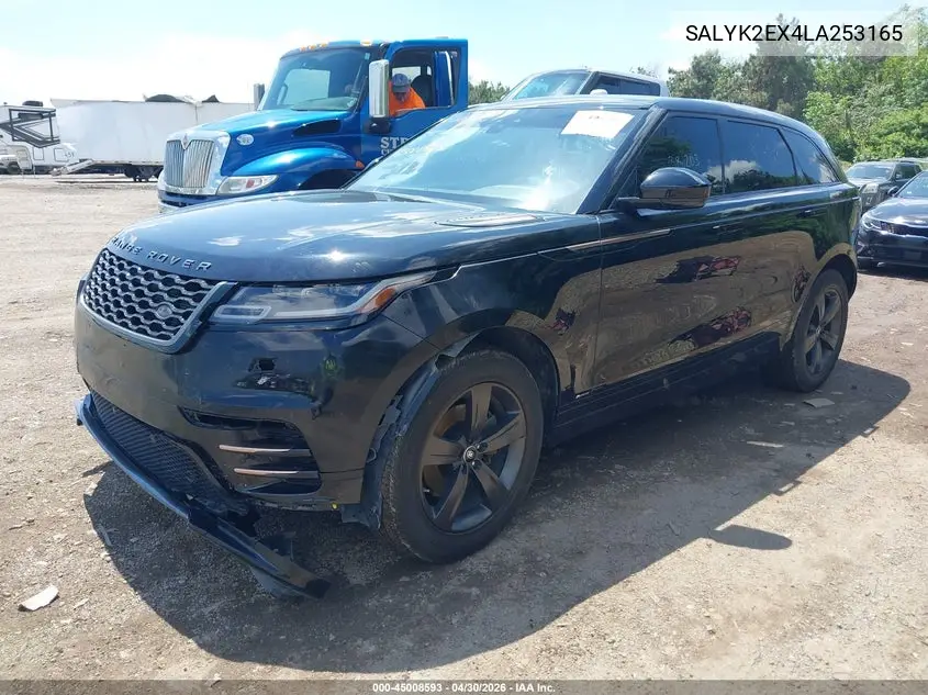 2020 Land Rover Range Rover Velar P250 R-Dynamic S VIN: SALYK2EX4LA253165 Lot: 45008593