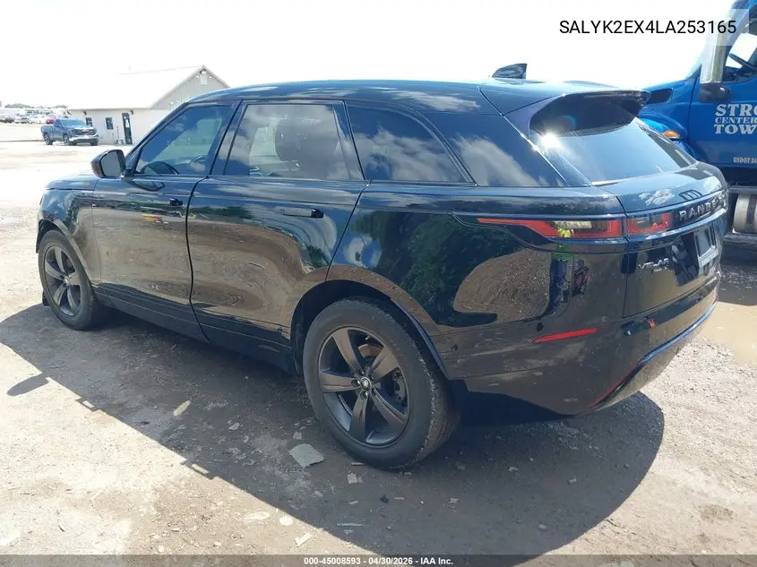 2020 Land Rover Range Rover Velar P250 R-Dynamic S VIN: SALYK2EX4LA253165 Lot: 45008593