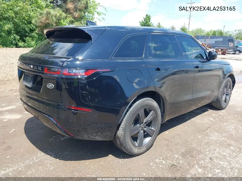 2020 Land Rover Range Rover Velar P250 R-Dynamic S VIN: SALYK2EX4LA253165 Lot: 45008593