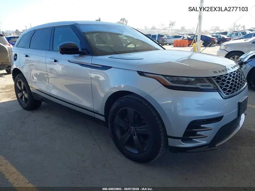 2020 Land Rover Range Rover Velar P250 R-Dynamic S VIN: SALYK2EX3LA277103 Lot: 45023903