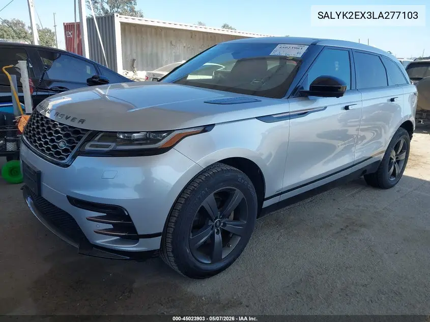 2020 Land Rover Range Rover Velar P250 R-Dynamic S VIN: SALYK2EX3LA277103 Lot: 45023903