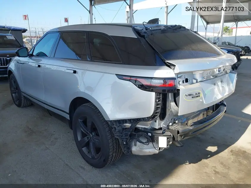 2020 Land Rover Range Rover Velar P250 R-Dynamic S VIN: SALYK2EX3LA277103 Lot: 45023903
