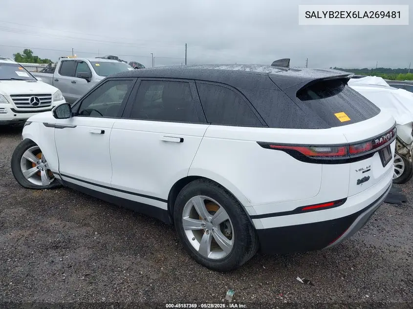 2020 Land Rover Range Rover Velar P250 S VIN: SALYB2EX6LA269481 Lot: 45187369