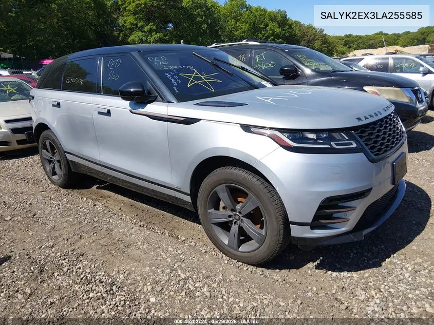 2020 Land Rover Range Rover Velar P250 R-Dynamic S VIN: SALYK2EX3LA255585 Lot: 45202724