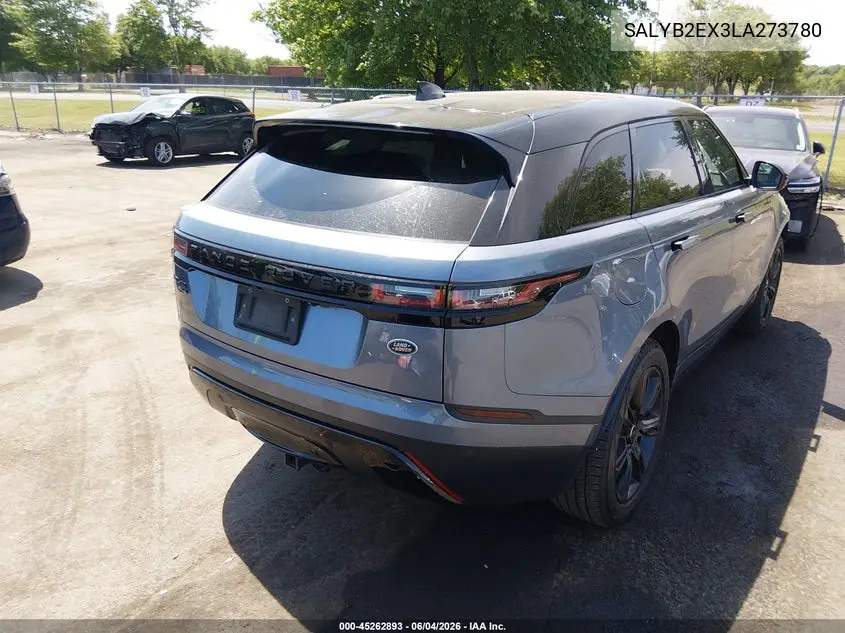 2020 Land Rover Range Rover Velar P250 S VIN: SALYB2EX3LA273780 Lot: 45262893