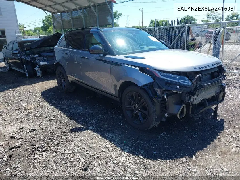 2020 Land Rover Range Rover Velar P250 R-Dynamic S VIN: SALYK2EX8LA241603 Lot: 45276012