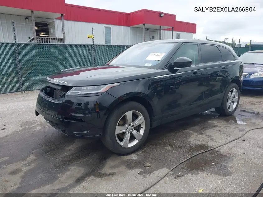 2020 Land Rover Range Rover Velar P250 S VIN: SALYB2EX0LA266804 Lot: 45311607