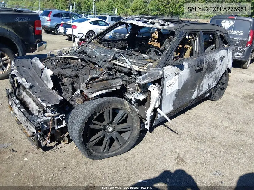 2020 Land Rover Range Rover Velar P250 R-Dynamic S VIN: SALYK2EX8LA276951 Lot: 45317129