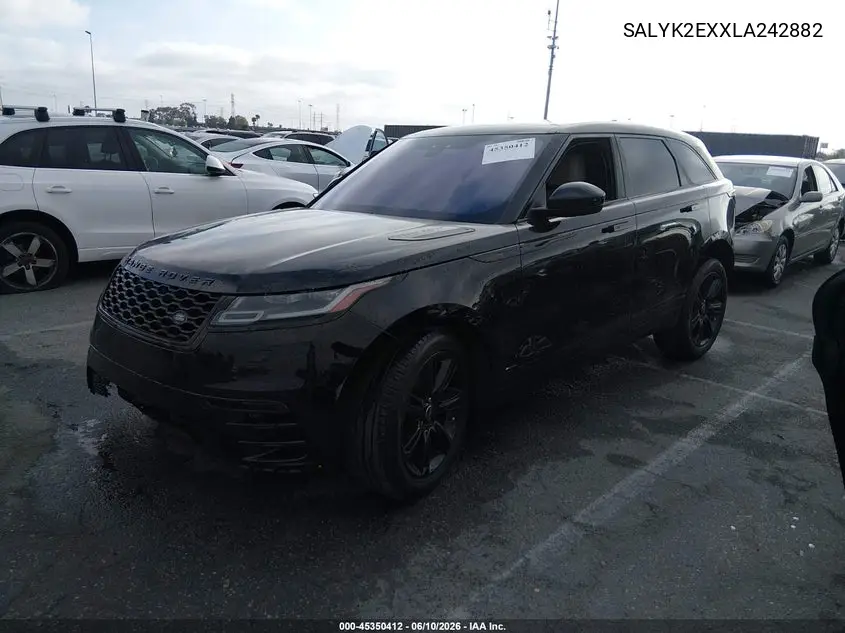 2020 Land Rover Range Rover Velar P250 R-Dynamic S VIN: SALYK2EXXLA242882 Lot: 45350412