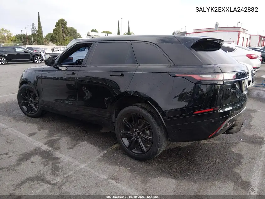 2020 Land Rover Range Rover Velar P250 R-Dynamic S VIN: SALYK2EXXLA242882 Lot: 45350412