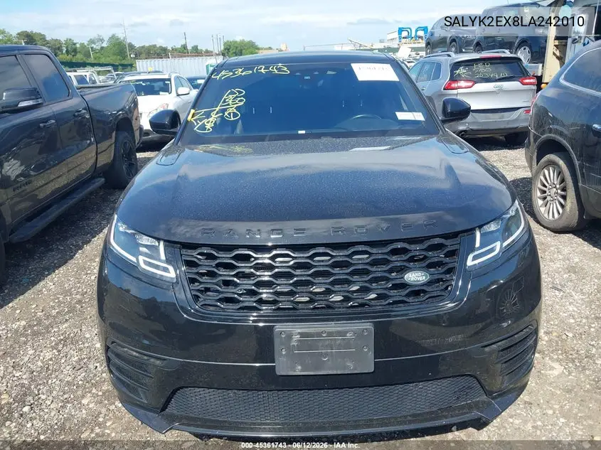 2020 Land Rover Range Rover Velar P250 R-Dynamic S VIN: SALYK2EX8LA242010 Lot: 45361743