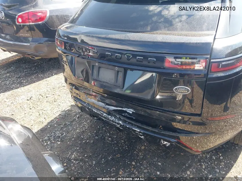 2020 Land Rover Range Rover Velar P250 R-Dynamic S VIN: SALYK2EX8LA242010 Lot: 45361743