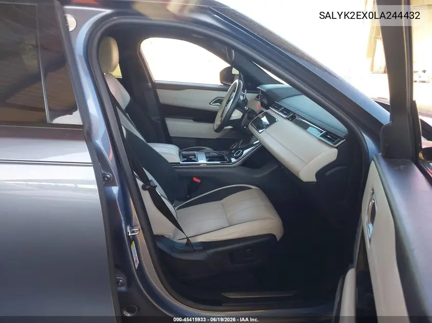 2020 Land Rover Range Rover Velar P250 R-Dynamic S VIN: SALYK2EX0LA244432 Lot: 45415933