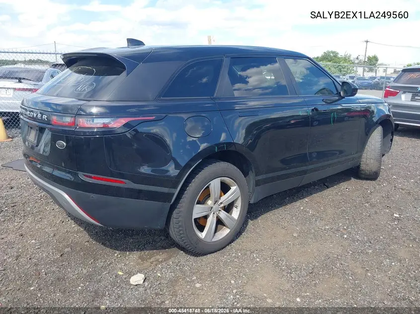 2020 Land Rover Range Rover Velar P250 S VIN: SALYB2EX1LA249560 Lot: 45418748