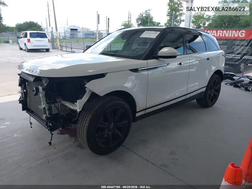 2020 Land Rover Range Rover Velar P250 S VIN: SALYB2EX6LA286622 Lot: 45447160
