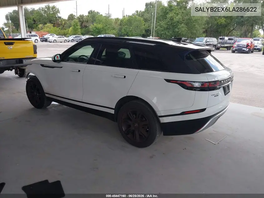2020 Land Rover Range Rover Velar P250 S VIN: SALYB2EX6LA286622 Lot: 45447160