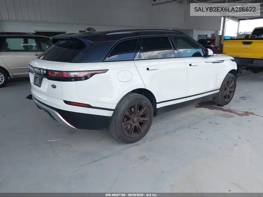 2020 Land Rover Range Rover Velar P250 S VIN: SALYB2EX6LA286622 Lot: 45447160