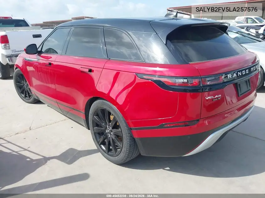 2020 Land Rover Range Rover Velar P340 S VIN: SALYB2FV5LA257576 Lot: 45452238