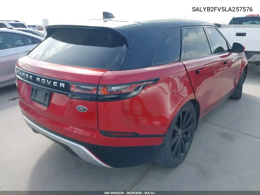 2020 Land Rover Range Rover Velar P340 S VIN: SALYB2FV5LA257576 Lot: 45452238