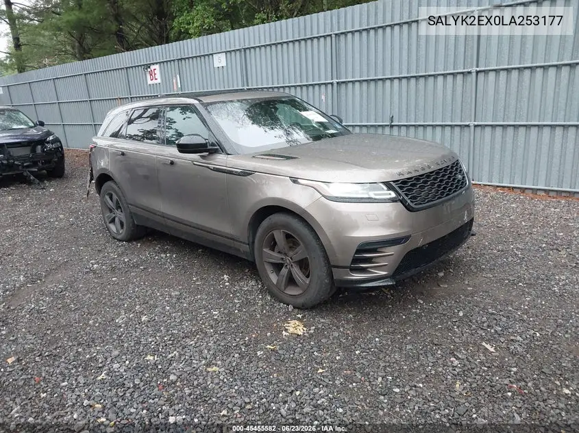 2020 Land Rover Range Rover Velar P250 R-Dynamic S VIN: SALYK2EX0LA253177 Lot: 45455582